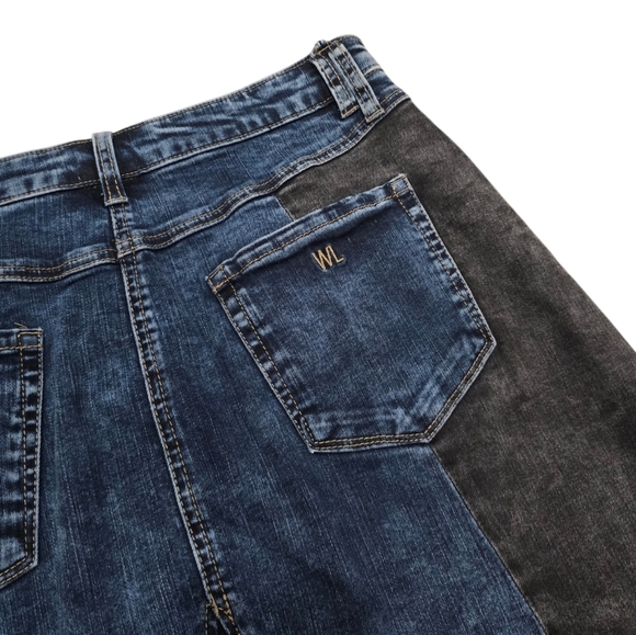 Wash Lab Denim Mixed Denim Maxi Skirt - Picture 11 of 14